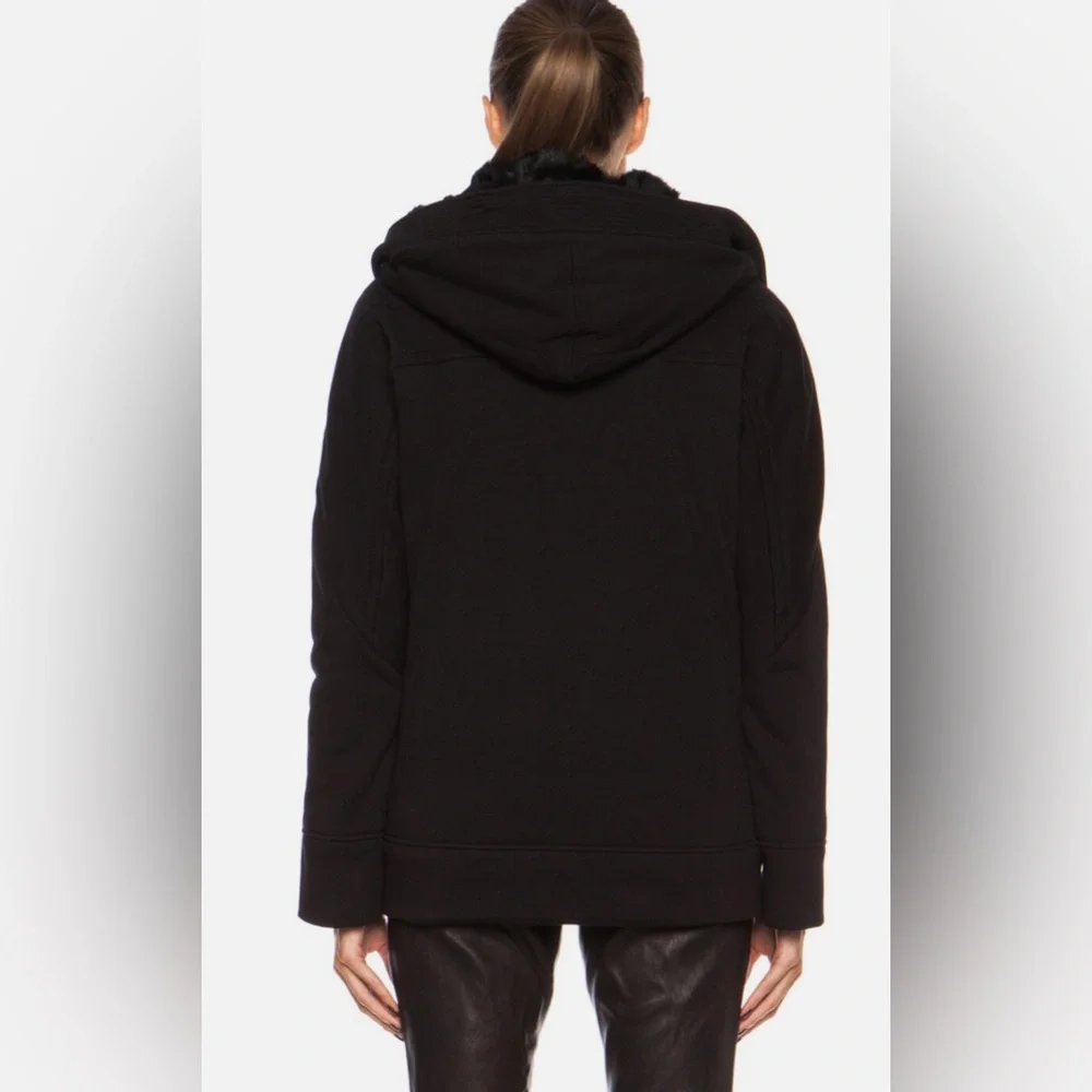 NEW Helmut Lang w real rabbit fur Black winter  Jacket retail over $1100 - Picture 4 of 15